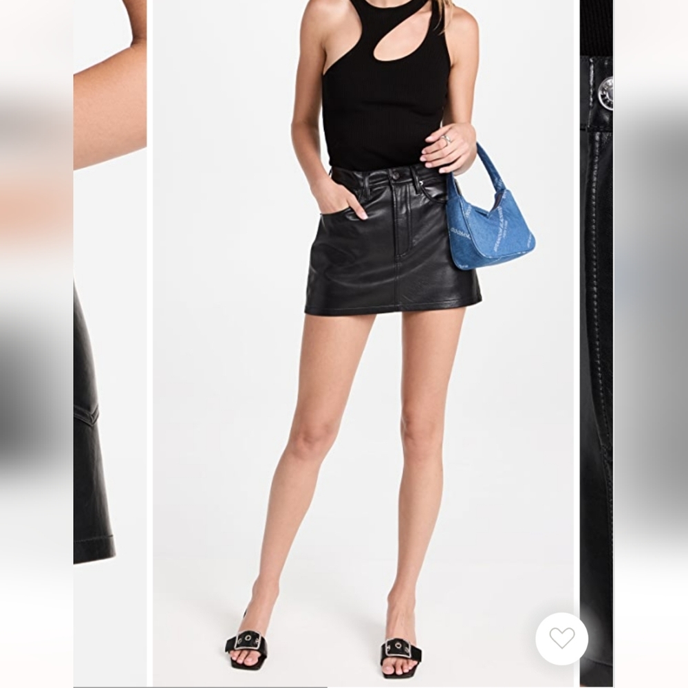 Vegan leather mini skirt